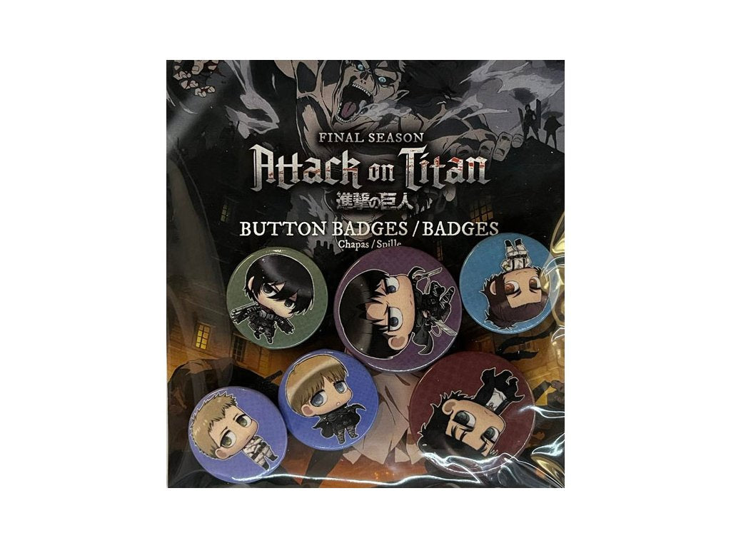 Badges Attack on Titans chibi